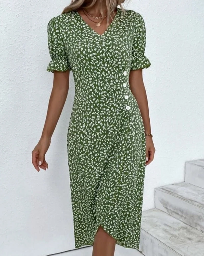 V-Ausschnitt Midi-Kleid Damen – Weiches Sommerkleid für Festliche Anlässe und Vielseitigen Stil