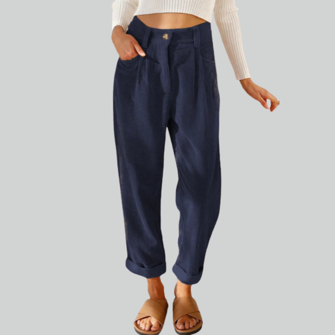 Cord-Beinhose Damen für Herbst und Winter – Bequeme Stoffhose für Stil und Komfort-2