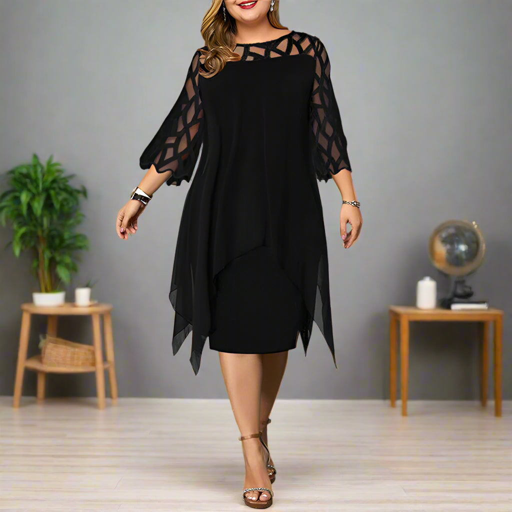 Elegantes Übergroßes Langarm-Midi-Kleid für Frauen – Vielseitig für Festliche Anlässe und Lässige Outfits