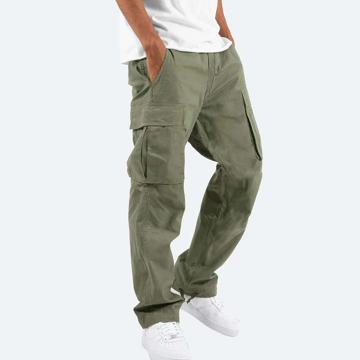 Men’s Utility Cargo Pants Casual Straight-Leg Fit for Everyday Wear