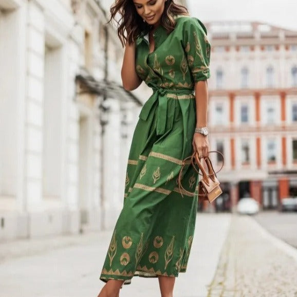 Stilvolles Damen Sommerkleid Midi mit Einzigartigem Muster für Vielseitige Anlässe