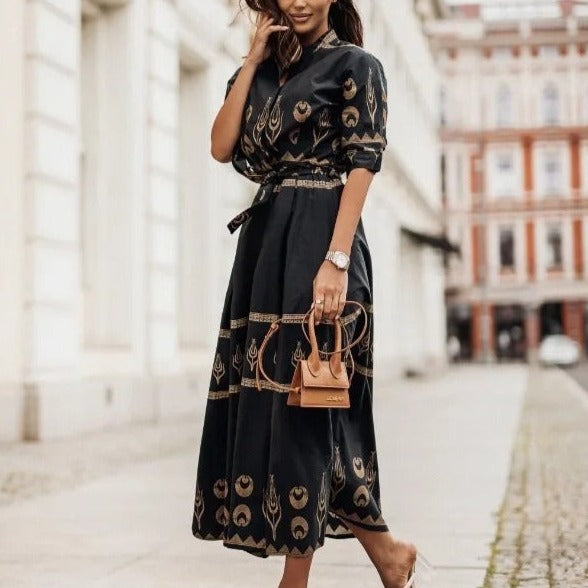 Stilvolles Damen Sommerkleid Midi mit Einzigartigem Muster für Vielseitige Anlässe