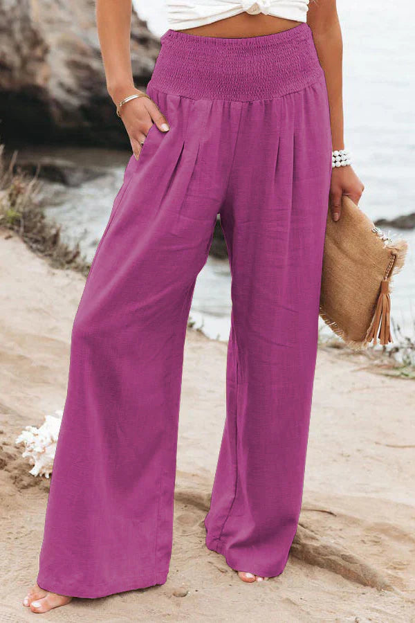 Hohe Palazzo Hose Damen, Leichte Weitbeinhose, Elegante und Vielseitige Mode-2