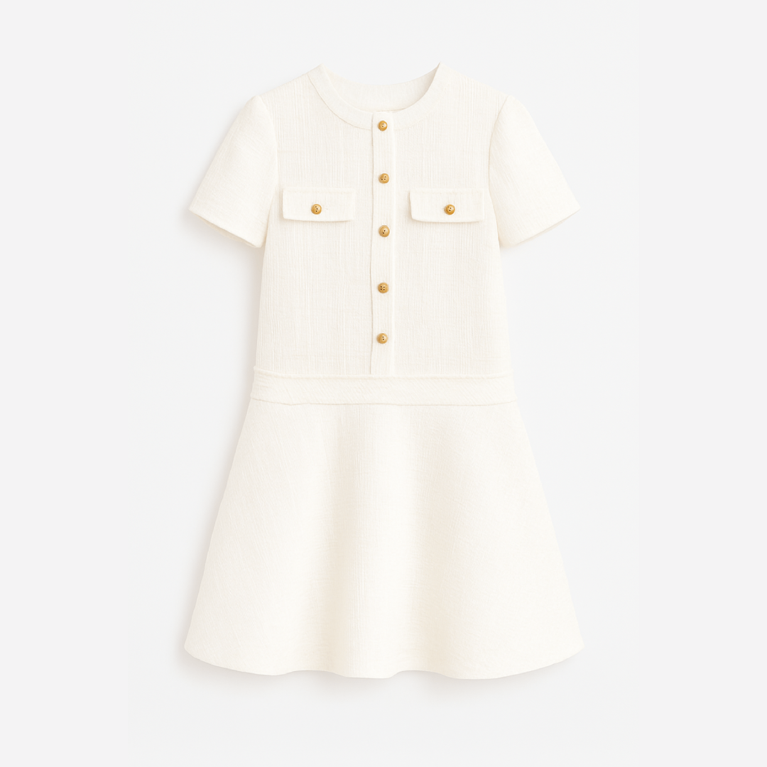 Damen Kurzes Elegantes Mode Sommerkleid - Chic O-Ausschnitt Mini Kleid für Jugendpartys
