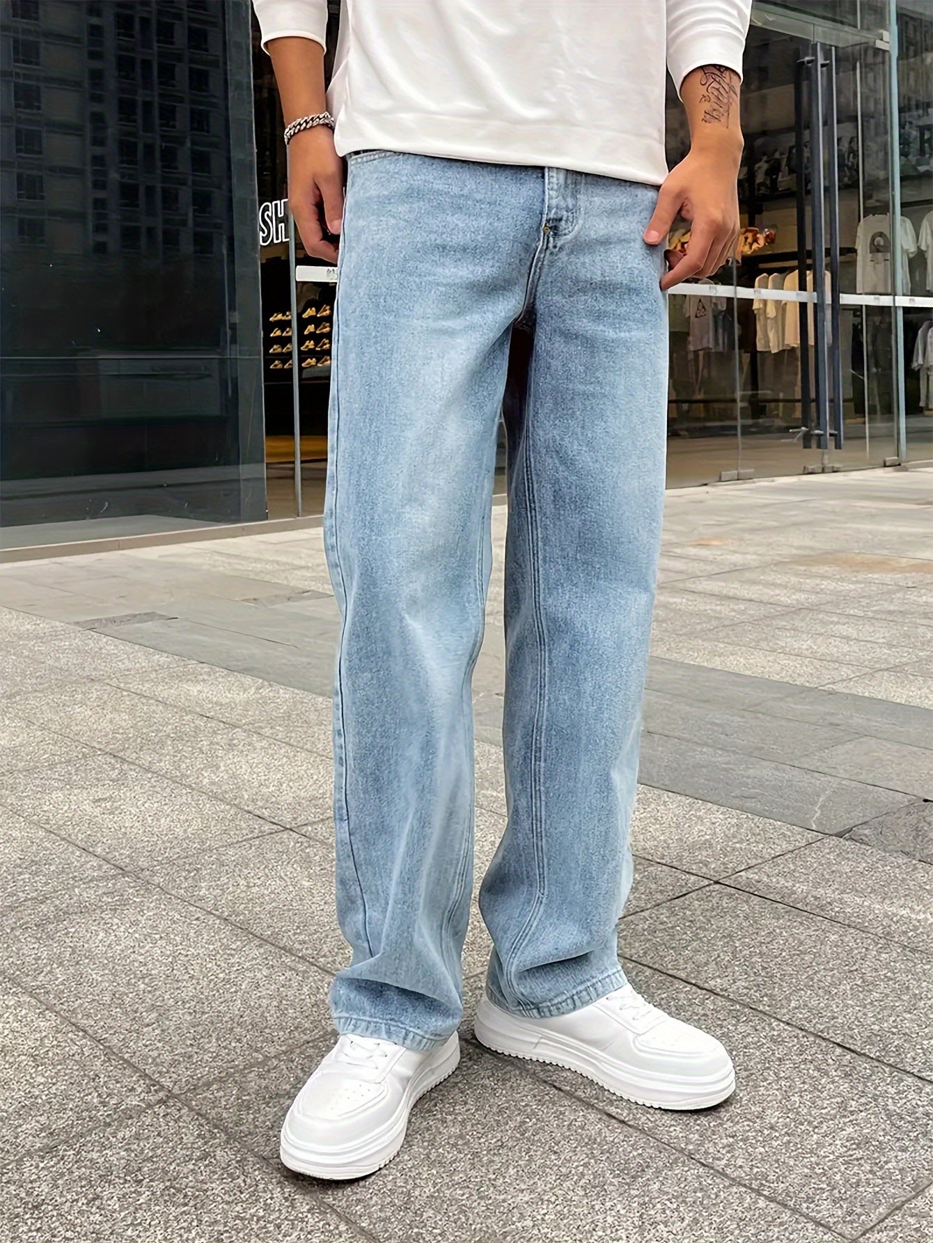 Bequeme Herrenjeans mit Geraden Beinen aus Baumwollmischung für Lässige und Formelle Anlässe-5