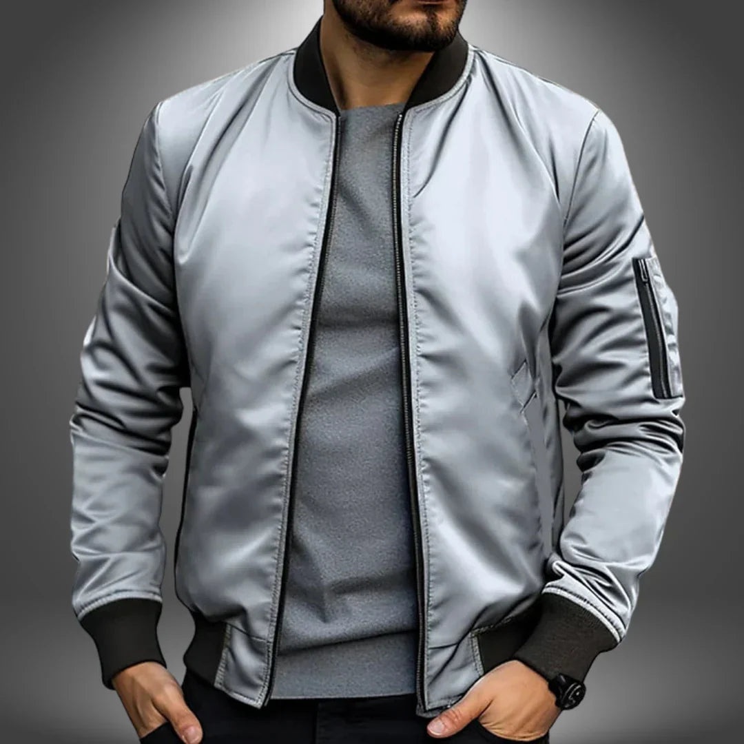 Men’s Slim Fit Bomber Jacket Modern Casual Windbreaker Style
