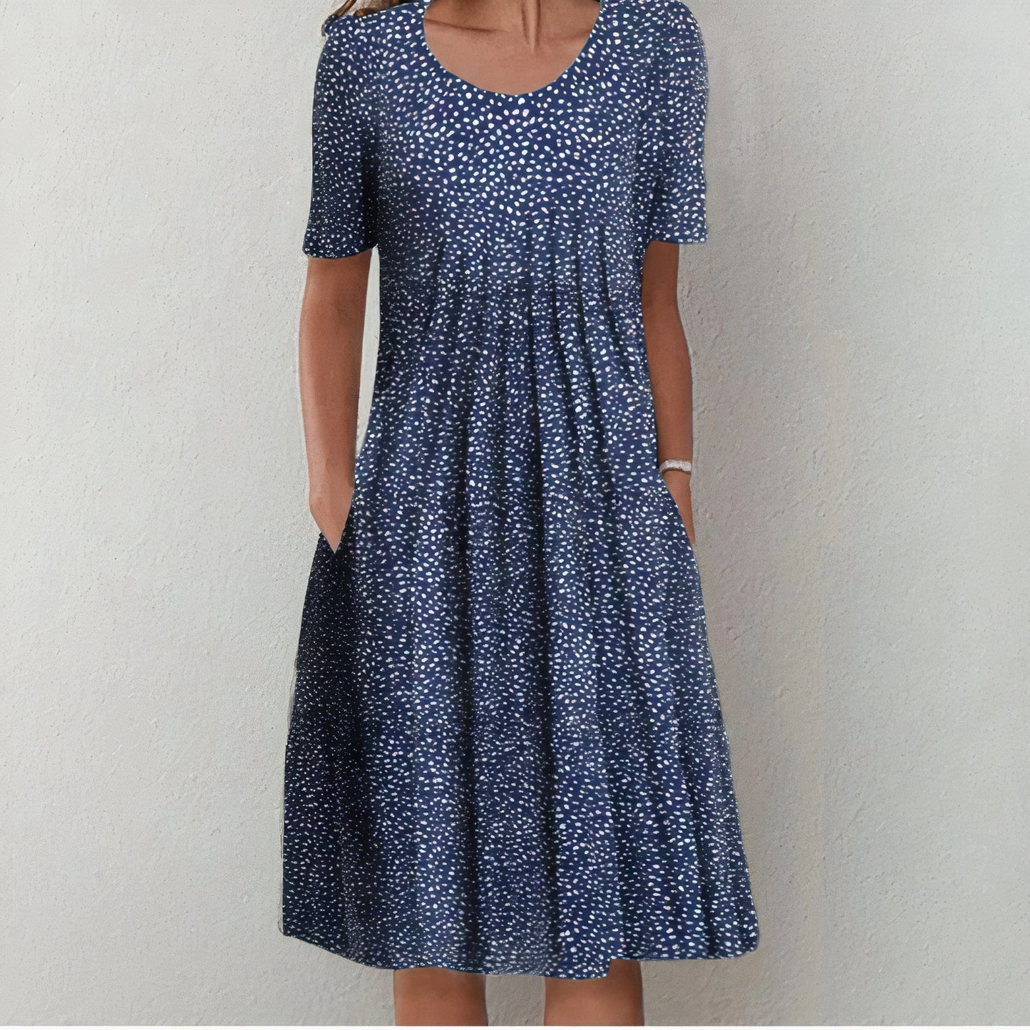 Atmungsaktives Damenkleid aus Baumwolle – lässiger Schnitt, 100% Baumwolle, für Frühling und Sommer 1