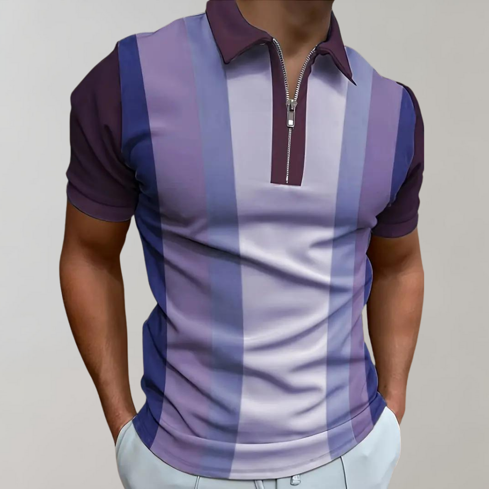 Atmungsaktives Herren Poloshirt – gestreift, Baumwollmischung, für Büro und Freizeit 6