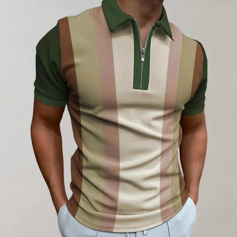 Atmungsaktives Herren Poloshirt – gestreift, Baumwollmischung, für Büro und Freizeit 7