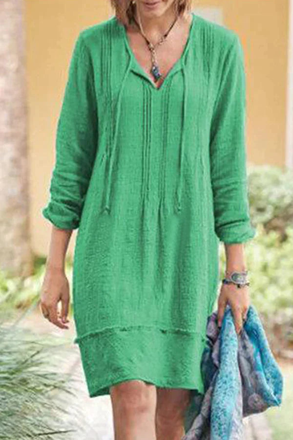 Atmungsaktives Vintage Damen Sommerkleid – V-Ausschnitt, für Hochzeiten und besondere Anlässe 2