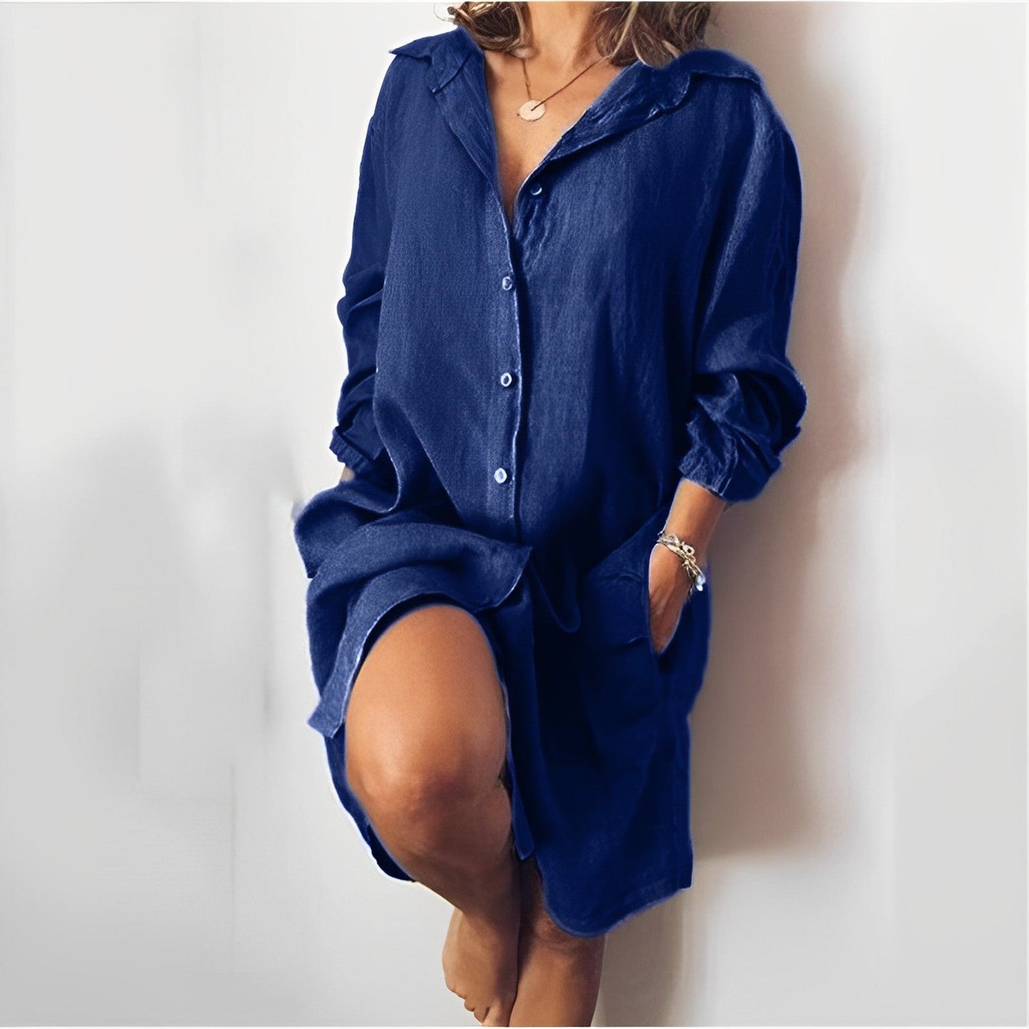 Bequeme Damen Leinenbluse – lockerer Schnitt, hochwertiges Material, für Freizeit und Büro 5