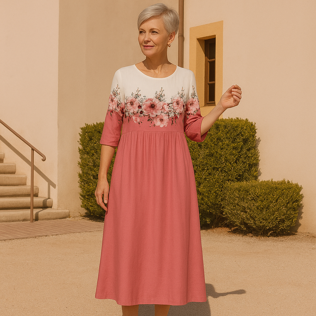 Elegantes Blumendruck Damenkleid Für Hochzeitsgäste - Bequeme Passform Für Festliche Anlässe