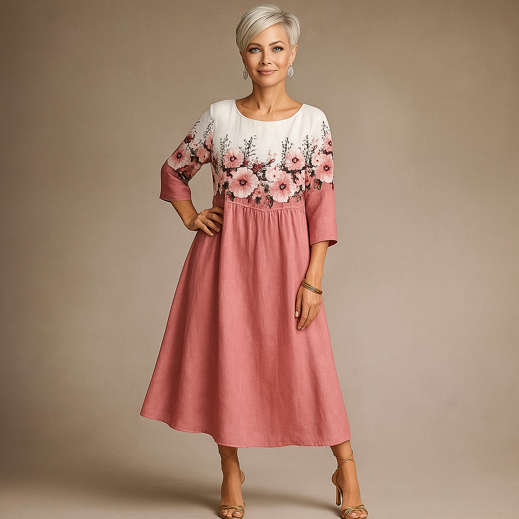 Elegantes Blumendruck Damenkleid Für Hochzeitsgäste - Bequeme Passform Für Festliche Anlässe