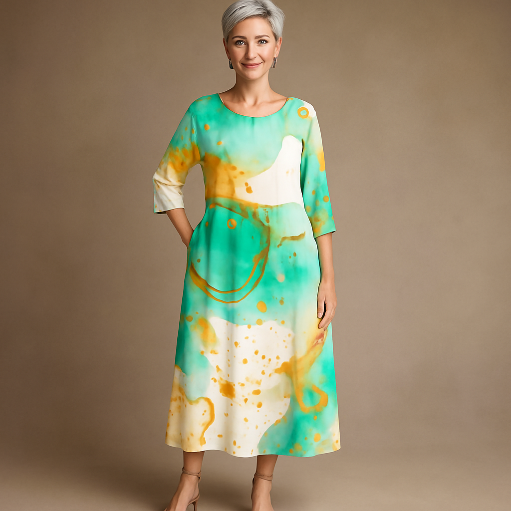 Elegantes Blumendruck Damenkleid Für Hochzeitsgäste - Bequeme Passform Für Festliche Anlässe