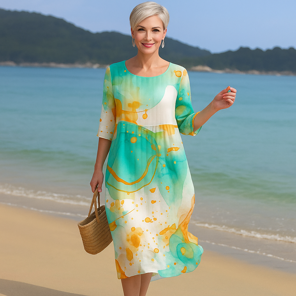 Elegantes Blumendruck Damenkleid Für Hochzeitsgäste - Bequeme Passform Für Festliche Anlässe