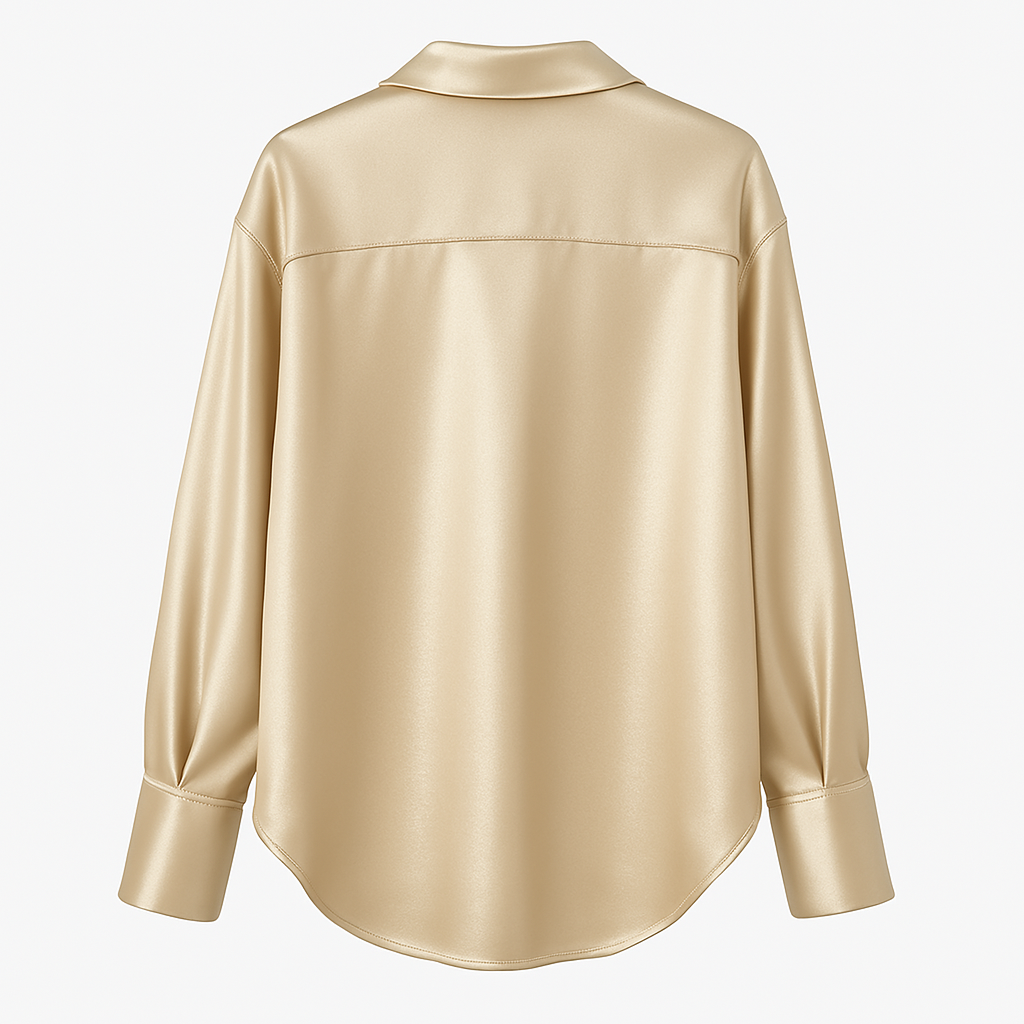 Elegante Langarmbluse Damen aus Satin - Stilvolle Langarm Blusen für Jeden Anlass-3
