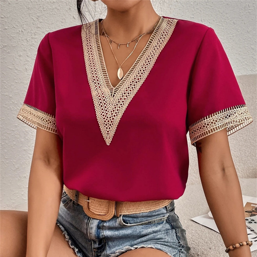 Variant image for Elegantes Lockeres T-Shirt Für Damen Aus Atmungsaktivem Polyester, Vielseitig Für Jede Gelegenheit-16