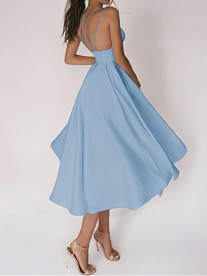 Variant image for Elegantes V-Ausschnitt-Damenkleid aus Premium-Stoff für Hochzeitsgast und festliche Anlässe-16