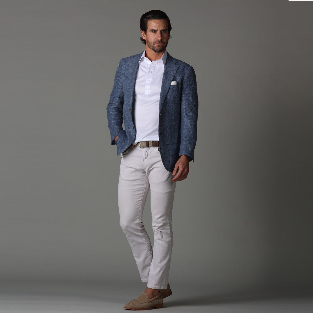 Strukturiertes Poloshirt Herren aus Premium-Baumwollmischung, Moderner Schnitt, Elegante Freizeitkleidung-5