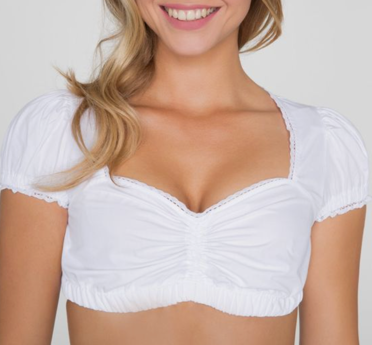 Figurschmeichelnde Damen Tracht – strapazierfähig, mit Bluse und Schürze, für festliche Anlässe 2