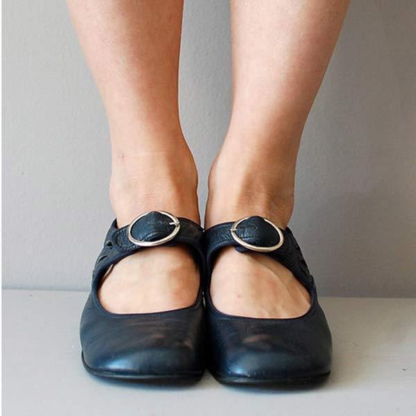 Hochwertige Damen Vintage Sandalen – runde Zehenform, Leder, für elegante Anlässe 3