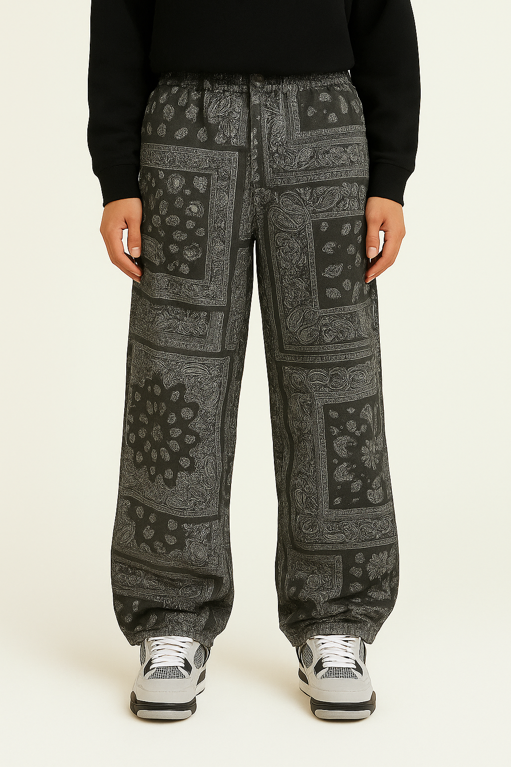 Bandana-Jeans Damen Mit Einzigartigen Drucken Für Stilvolle Urban Wear-3