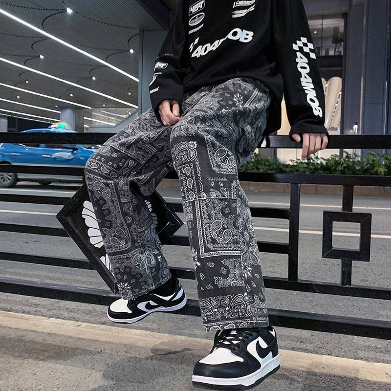 Bandana-Jeans Damen Mit Einzigartigen Drucken Für Stilvolle Urban Wear-5