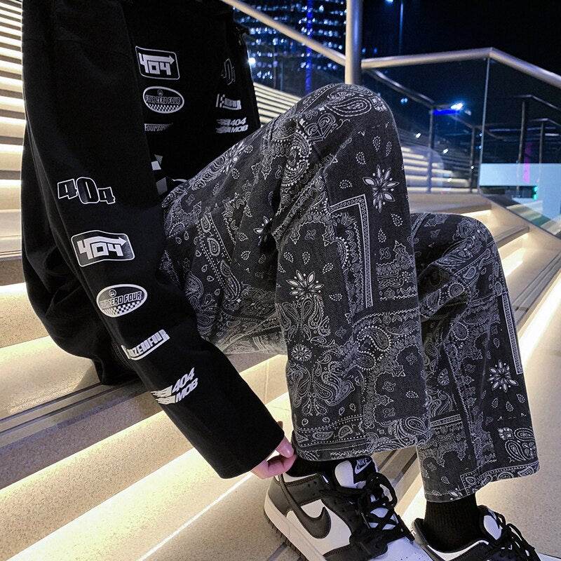 Bandana-Jeans Damen Mit Einzigartigen Drucken Für Stilvolle Urban Wear-6