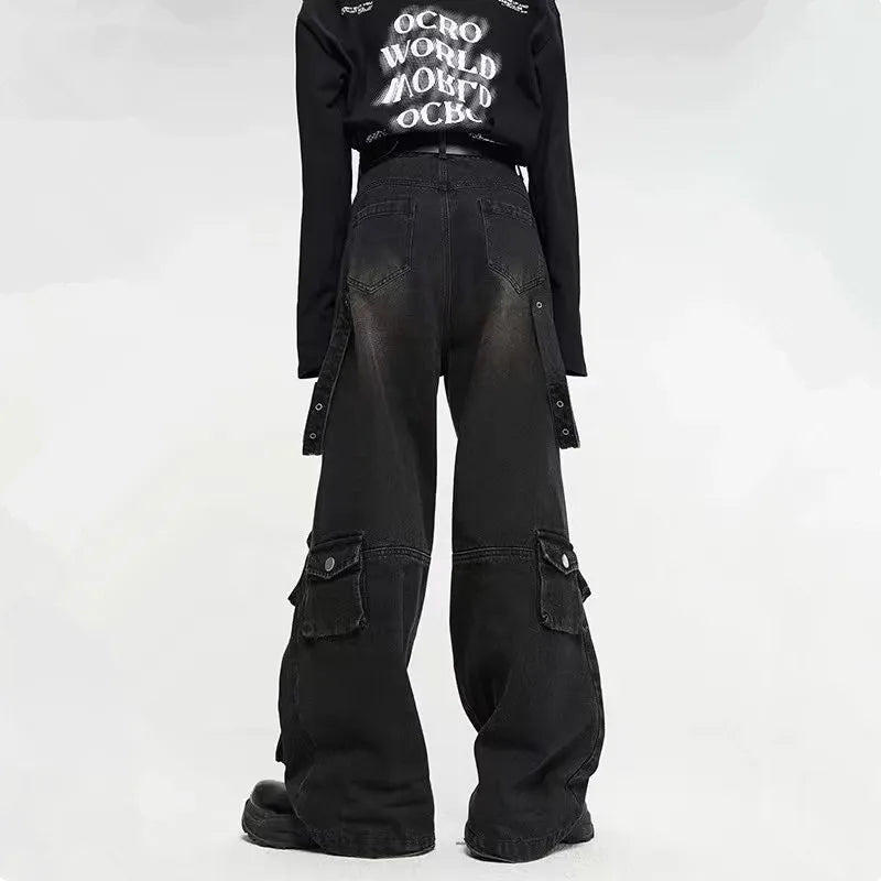 Schwarze Jeans Damen mit Anpassungsschnitt für gotische Stile und schmeichelhafte Passform-5