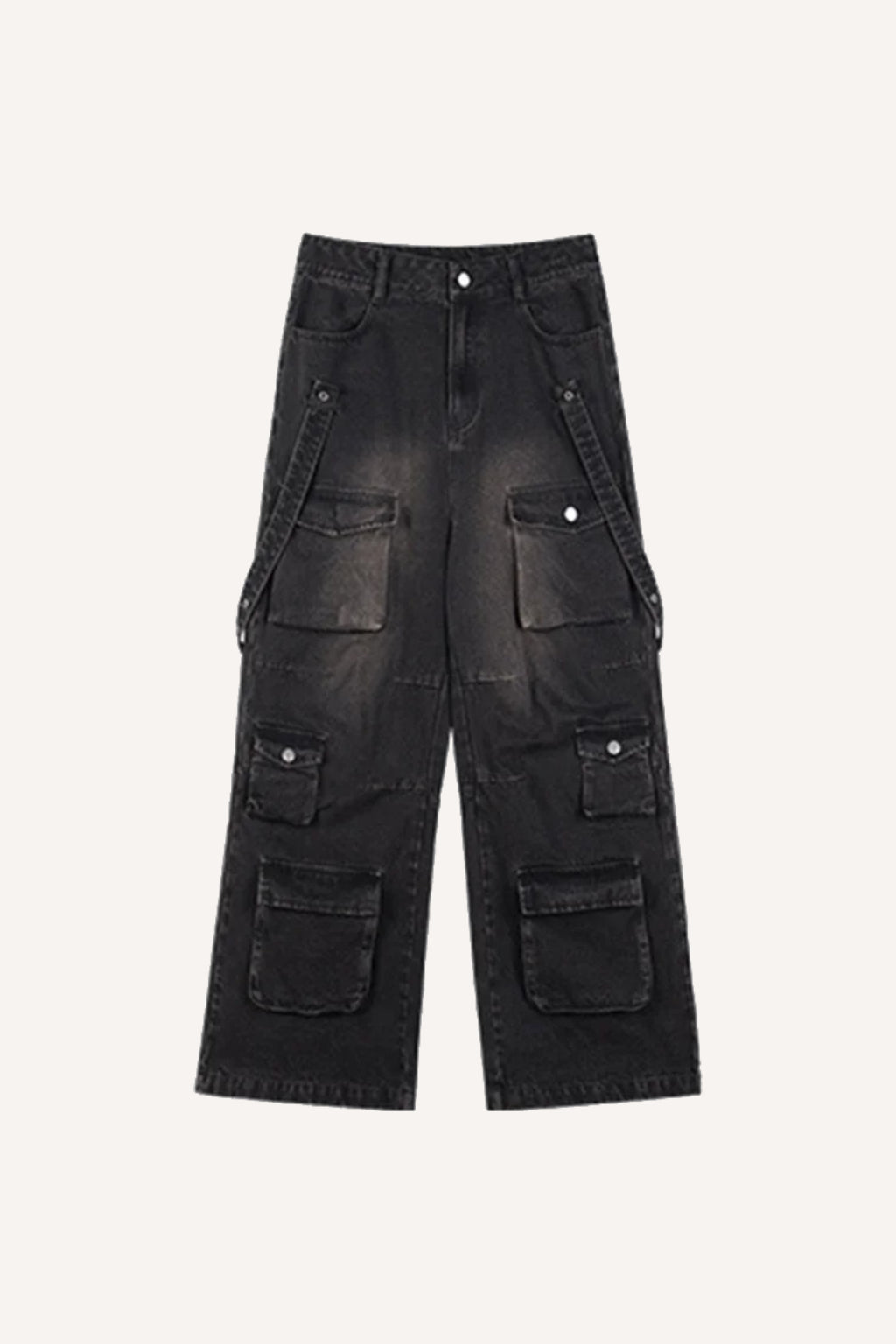 Schwarze Jeans Damen mit Anpassungsschnitt für gotische Stile und schmeichelhafte Passform-3