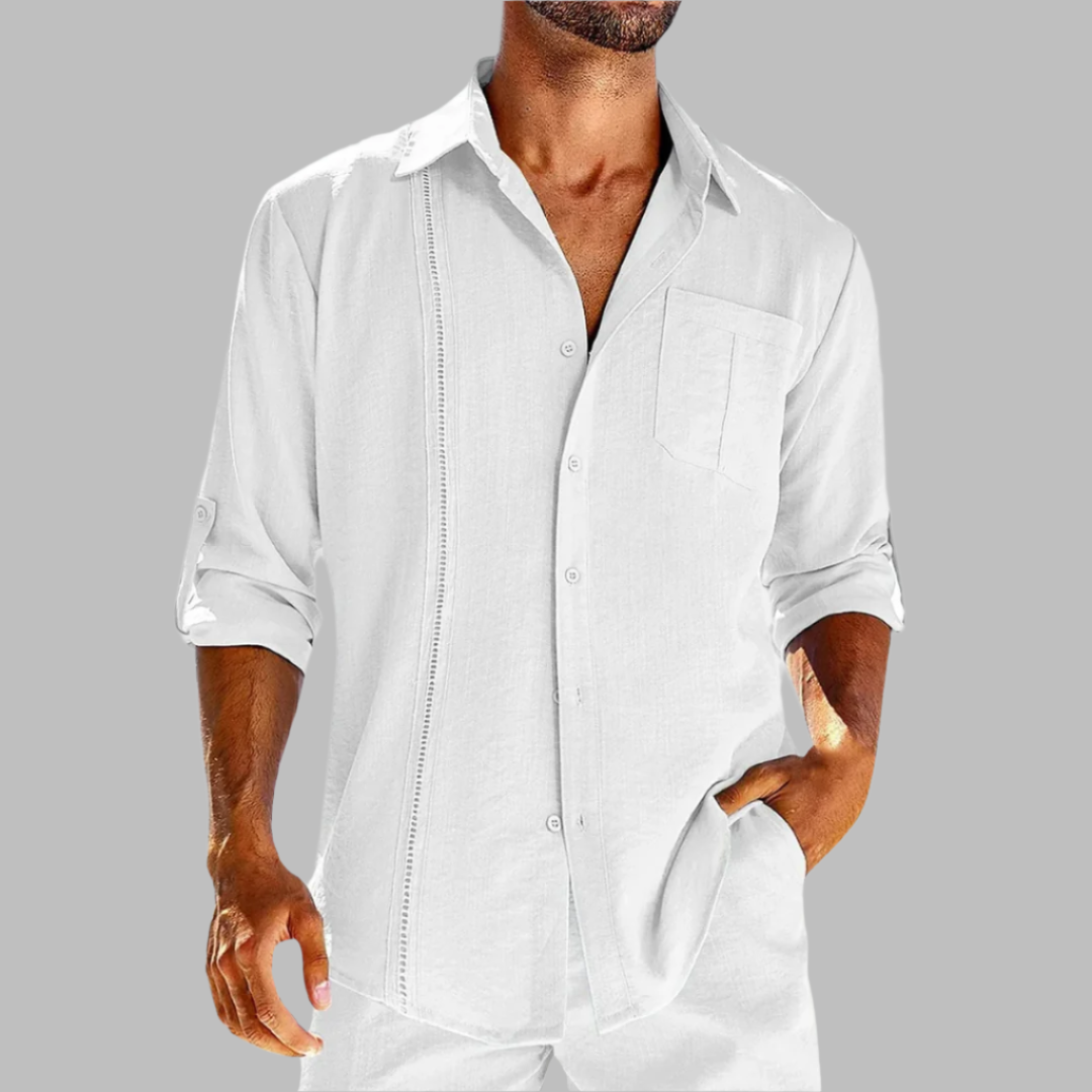 Variant image for Smart-Casual Herrenhemd Aus Atmungsaktiver Baumwolle, Lässiger Schnitt Für Büro Und Ausflüge, Herren Hemden Langarm-25