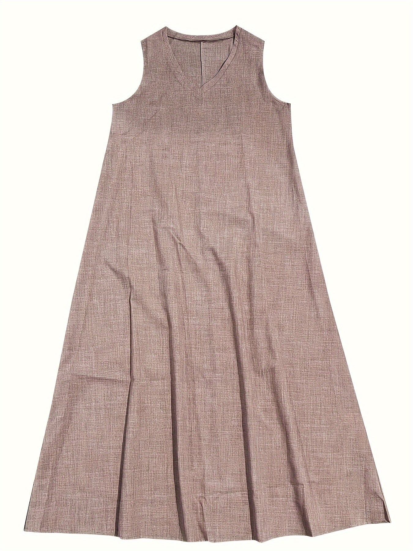Leichtes & lässiges Damen Maxikleid – ärmellos, Leinen, für Sommerausflüge 4