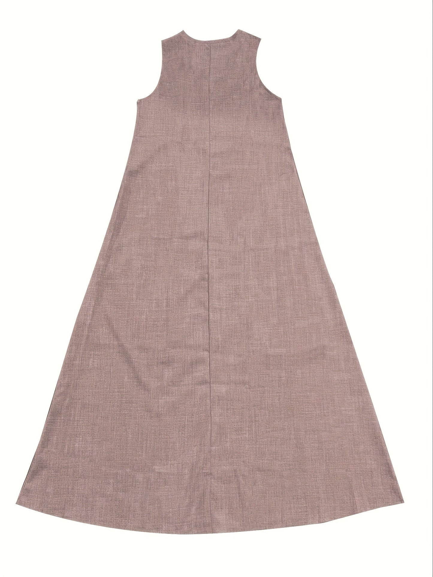 Leichtes & lässiges Damen Maxikleid – ärmellos, Leinen, für Sommerausflüge 8