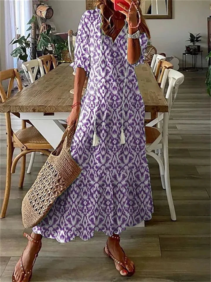Luftiges Damen-Maxi-Kleid – fließender Schnitt, atmungsaktives Material, für Sommertage 1