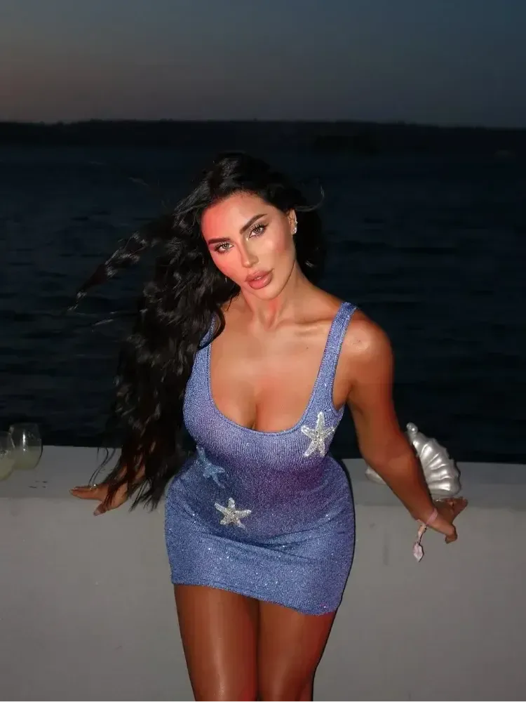 Luna Mini-Kleid für Damen mit Seesternverzierungen - Schicker Sommer-Sundress für Strandpartys