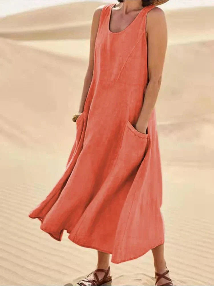 Variant image for Langes Casual Maxikleid für Damen mit Taschen – Bequem und Stilvoll für Jeden Anlass, Maxikleid Sommer, Maxikleider Damen-25