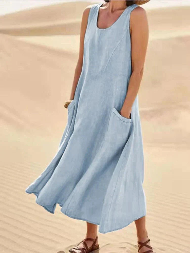 Variant image for Langes Casual Maxikleid für Damen mit Taschen – Bequem und Stilvoll für Jeden Anlass, Maxikleid Sommer, Maxikleider Damen-33