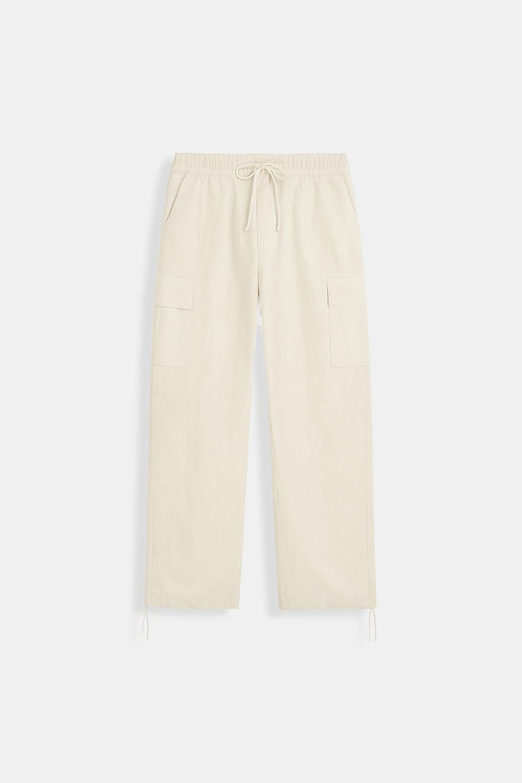 Beige Fallschirmhose Herren Mit Verstellbarem Bund Und Mehreren Taschen – Bequeme Cargo Hosen Herren Für Freizeit Und Abenteuer-3