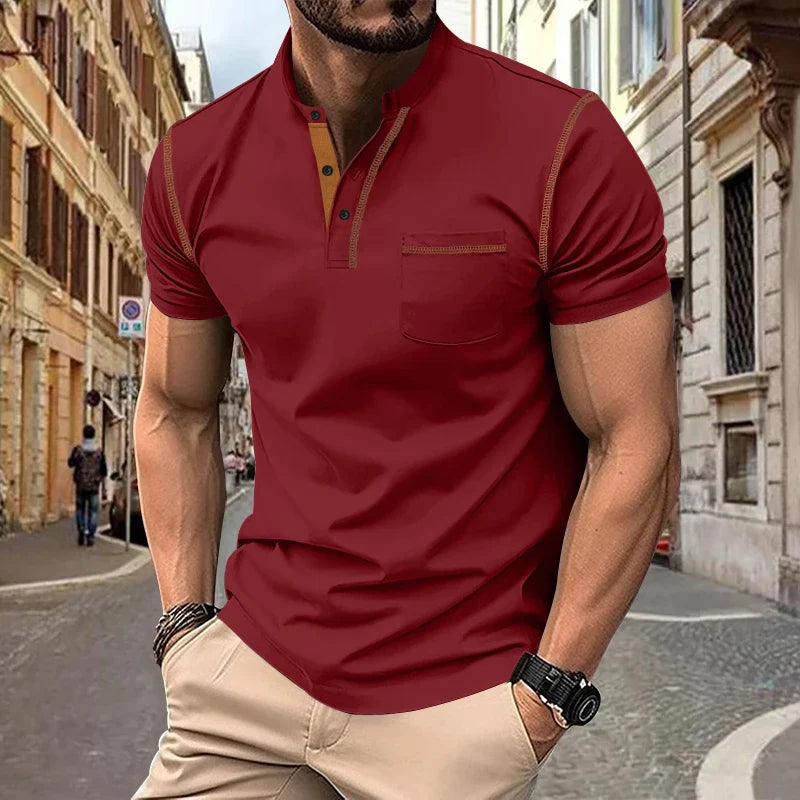 Casual Herren Polo Shirt mit Stehkragen – Atmungsaktives Poloshirt für Sommermode, Vielseitig und Elegantes Design-5