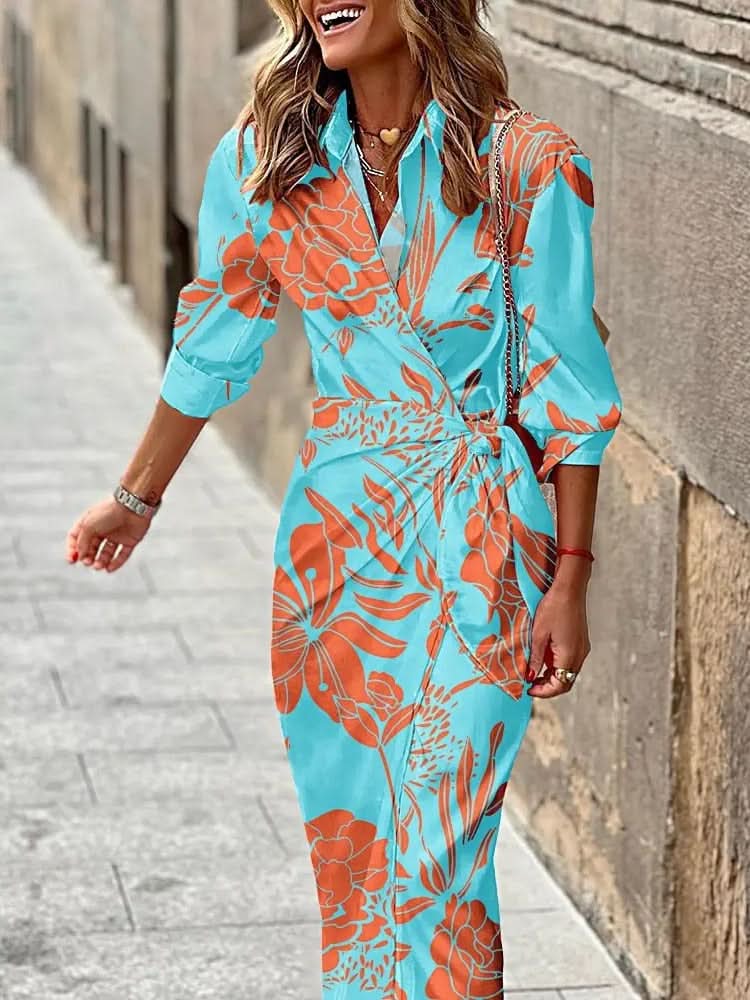 Variant image for Elegantes Gestreiftes Wickelkleid Damen in Übergröße – Vielseitiges Wickelkleid Sommer für Jeden Anlass-7