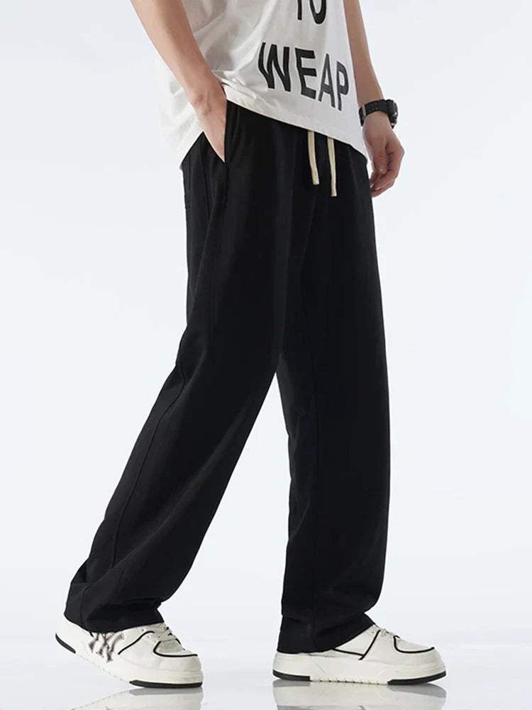Premium Baumwoll Jogginghose Herren, Leichte Atmungsaktive Trainingshose mit Verstellbarer Passform, Lässiger Sportlicher Stil-1