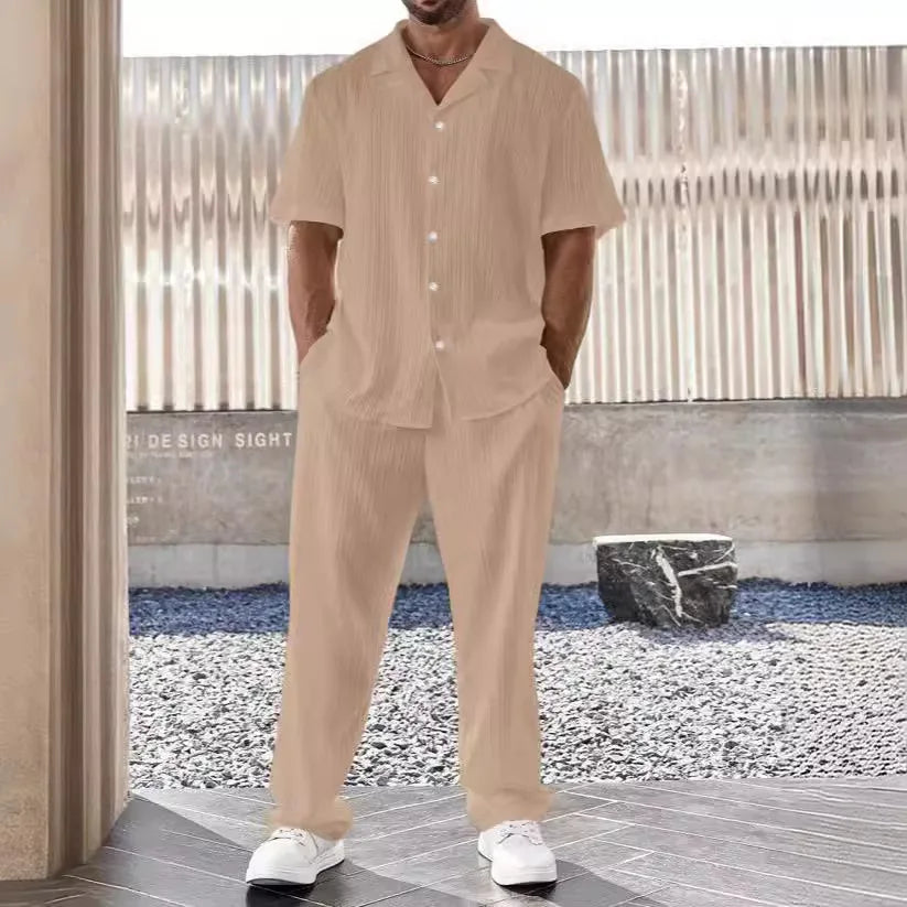 Elegantes Herrenhemd und Hosenset aus Leichtem, Atmungsaktivem Stoff für Berufliche und Lässige Anlässe-5