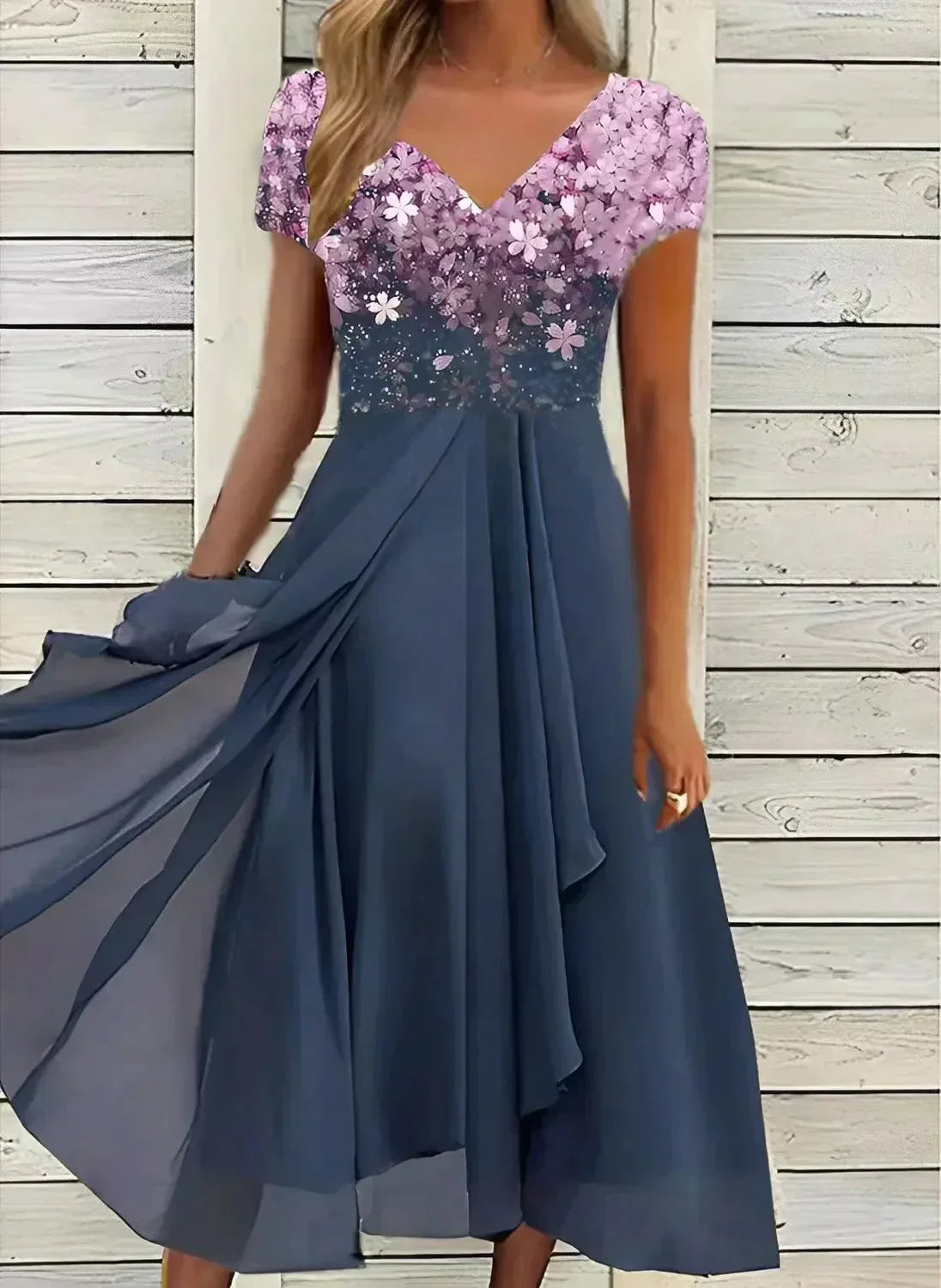 Variant image for Elegantes Chiffon-Partykleid für Damen, Knielang, Festliche Kleider für Hochzeitsgast und Besondere Anlässe-25