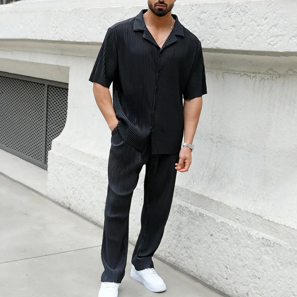 Variant image for Leichtes Leinen Kurzärmeliges Hemd und Fluidhose - Lässige Sommer Outfits Damen für Stilvolle Tage-19