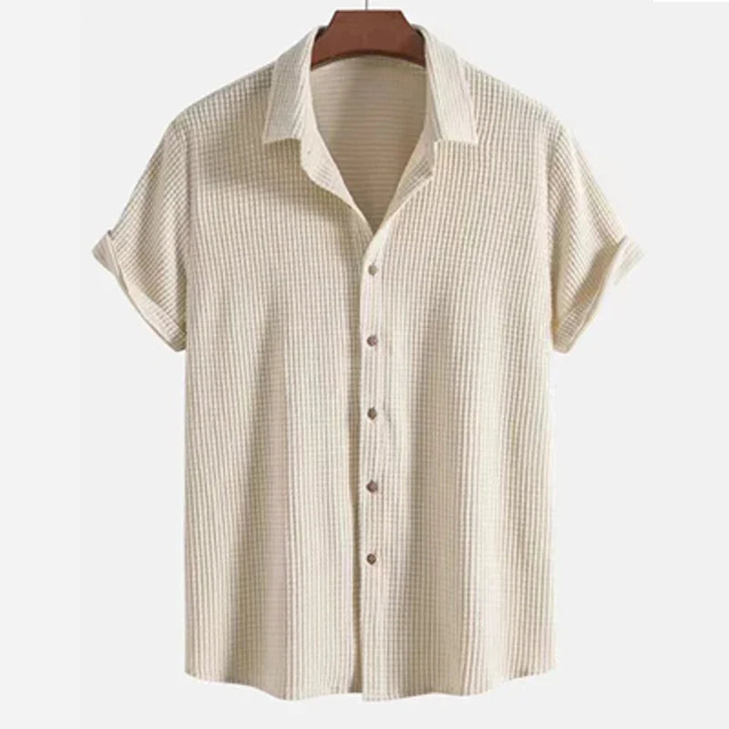 Corduroy Kurzarmanzugset - Hemd Und Shorts Outfit Für Kinder-3