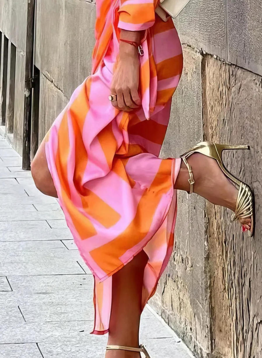 Elegantes Gestreiftes Wickelkleid Damen in Übergröße – Vielseitiges Wickelkleid Sommer für Jeden Anlass