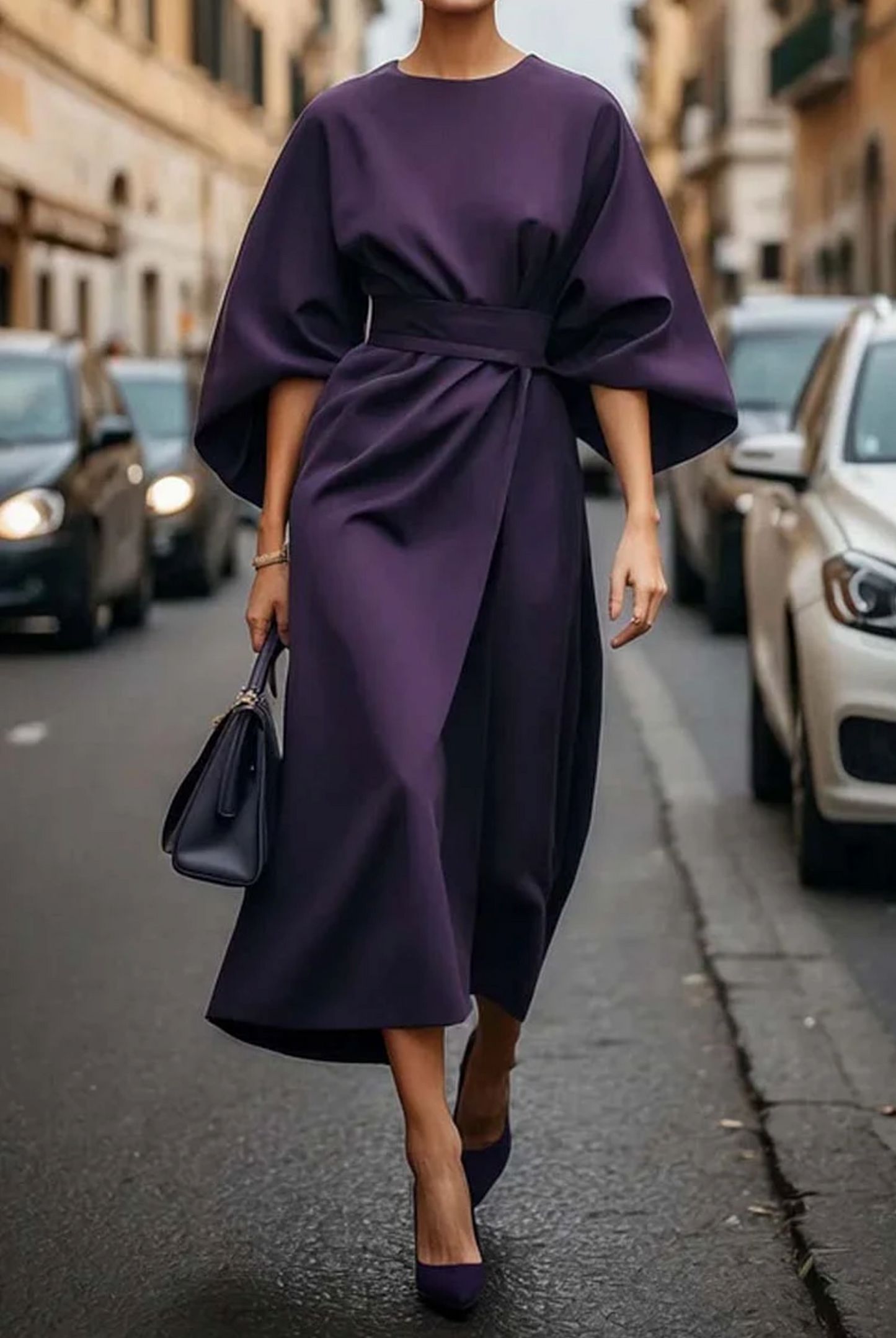 Variant image for Maxi Kleid mit Gürtel für Damen - Schmeichelhaftes, Langes Maxikleid in Plus-Größen, Ideal für Hochzeitsgast und Festliche Anlässe-31