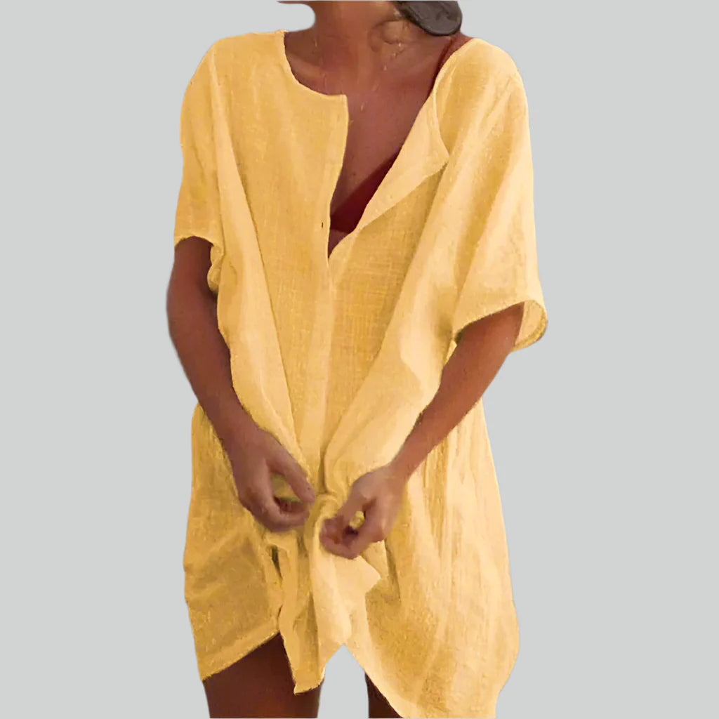 Übergroße Baumwollbluse Damen mit Kurzen Ärmeln für Sommer - Leicht, Atmungsaktiv, Vintage-Design, Größen S bis 8XL-4