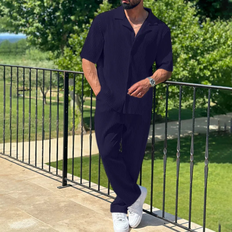 Leichtes Leinen Kurzärmeliges Hemd und Fluidhose - Lässige Sommer Outfits Damen für Stilvolle Tage-6