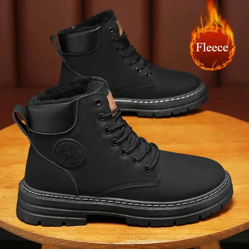 Variant image for Retro Herrenstiefel Hoch für Winter - Casual Motorrad Knöchelschuh-37